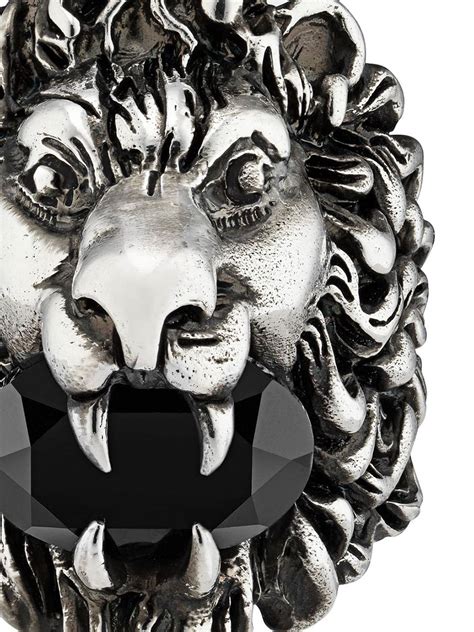 gucci ring lion head|used gucci lion ring.